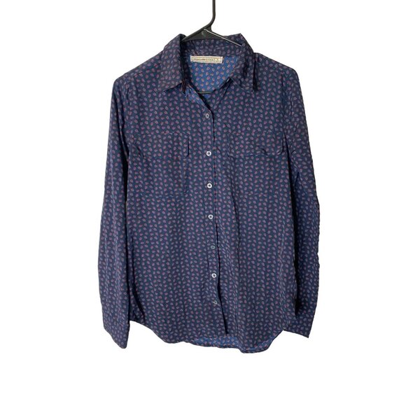 ABERCROMBIE FITCH WOMENS JUNIORS Medium BUTTON UP SHIRT TOP BLOUSE SIZE M 10/12 - Picture 1 of 3